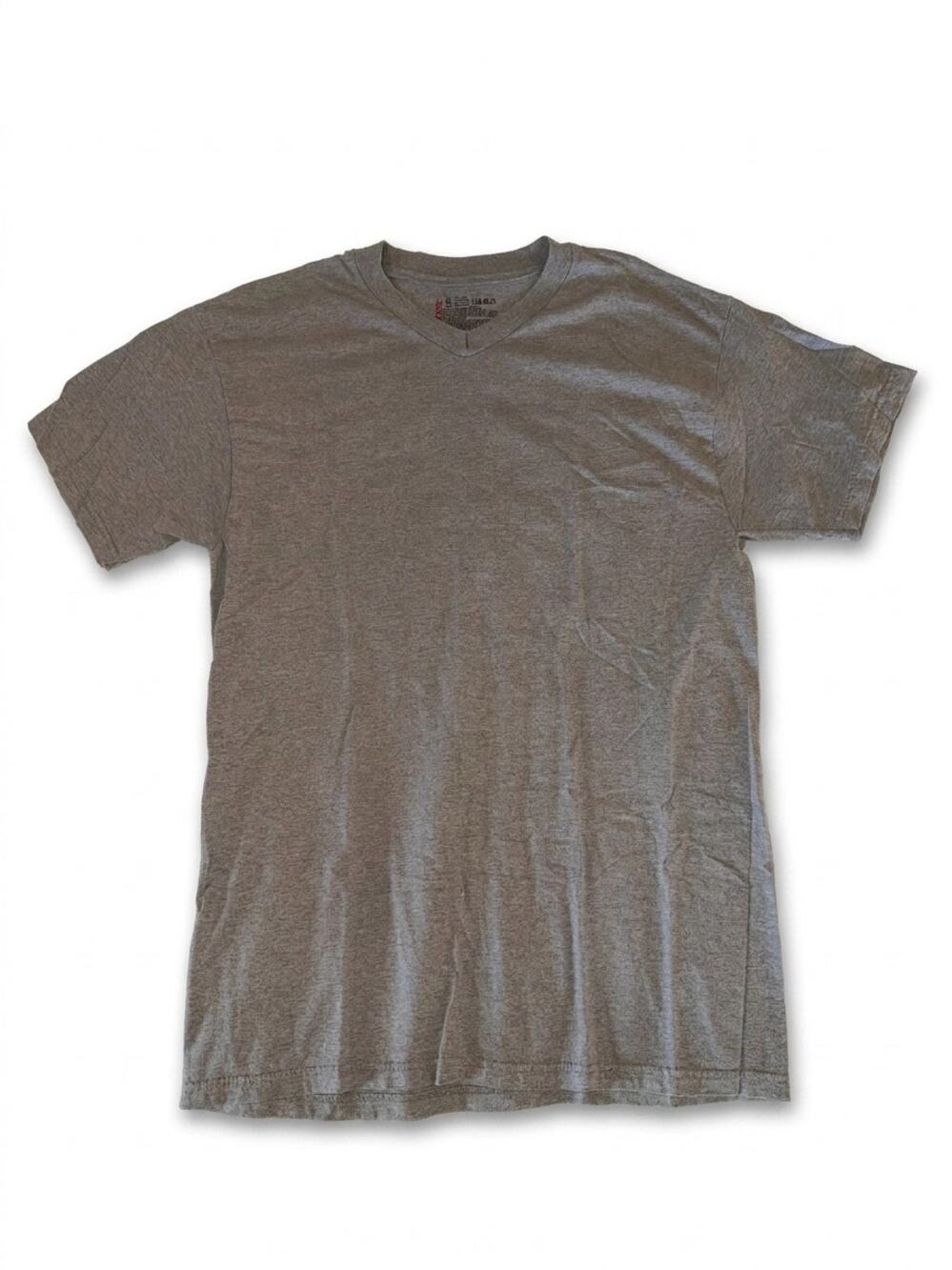 Hanes V‑Neck Tee | Men's M | Heather Gray | Pre‑Owned Good Classic Fit
